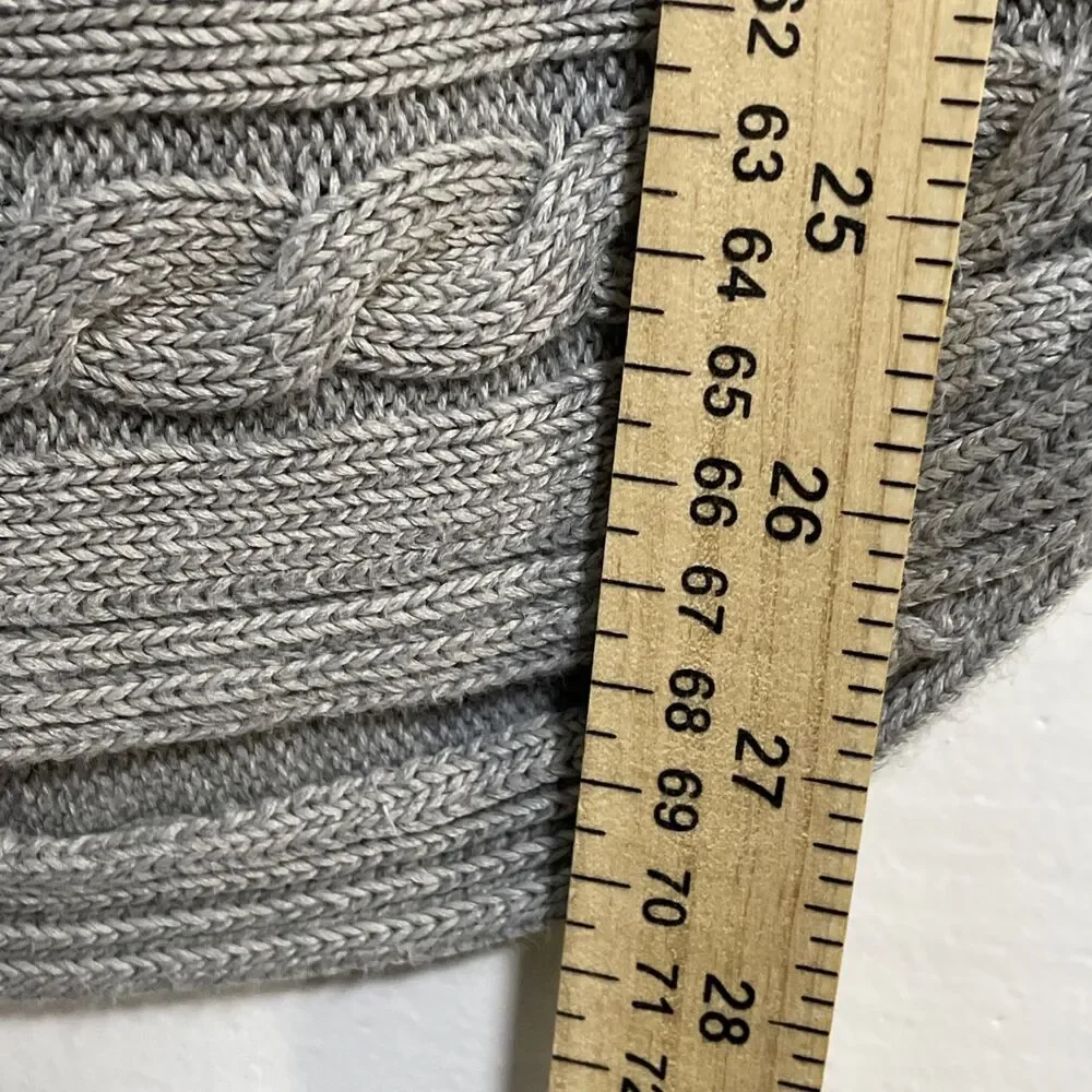 Ralph Lauren Women's Horizontal Cable Knit Sweater Gray Medium Preppy Old Money - Picture 6 of 8
